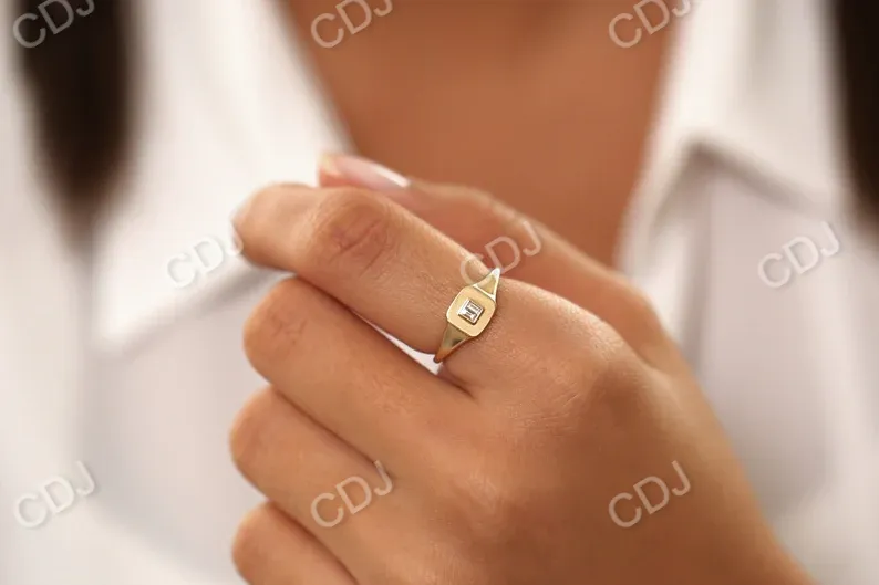 0.09CTW Classic Minimalist Baguette Lab Grown Diamond Ring