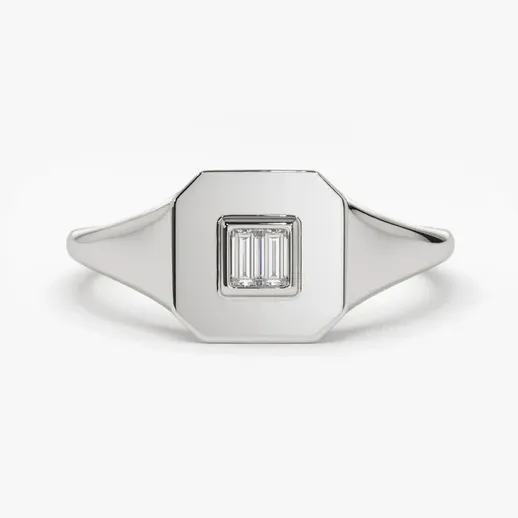 0.09CTW Classic Minimalist Baguette Lab Grown Diamond Ring