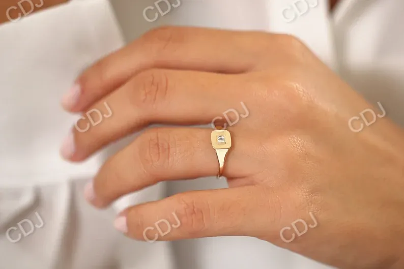 0.09CTW Classic Minimalist Baguette Lab Grown Diamond Ring