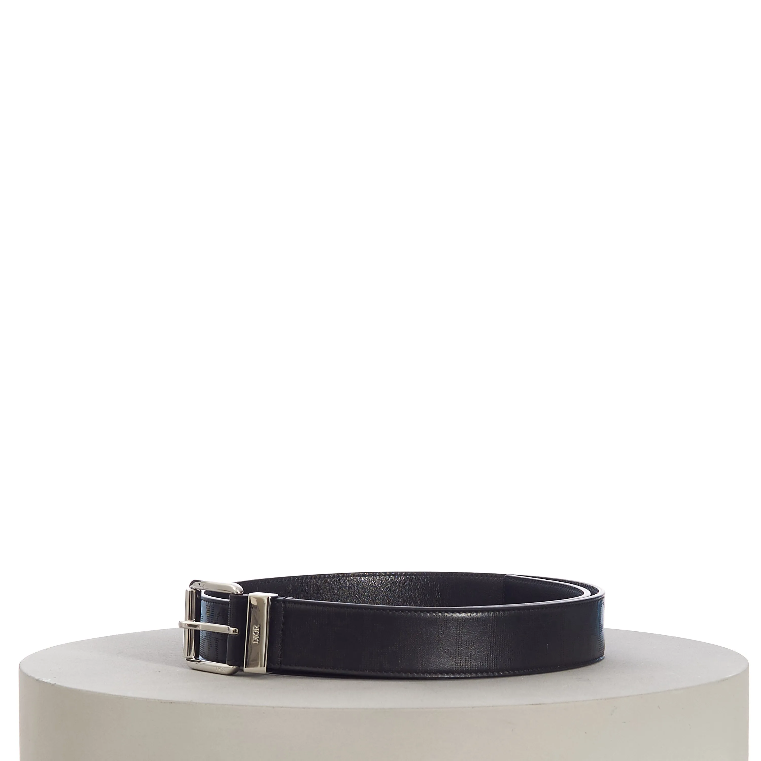 35MM Belt In Black Dior Oblique Galaxy Leather