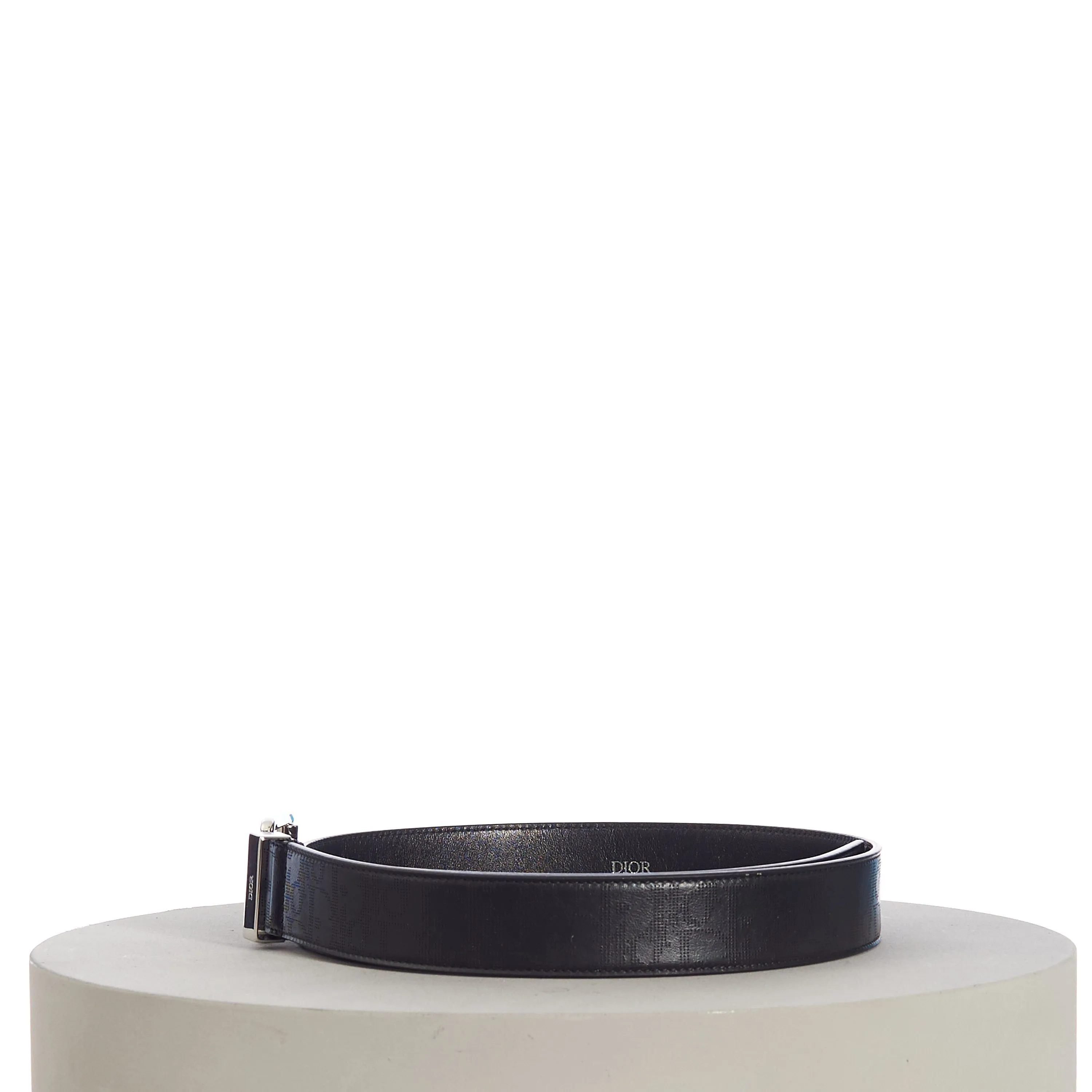 35MM Belt In Black Dior Oblique Galaxy Leather