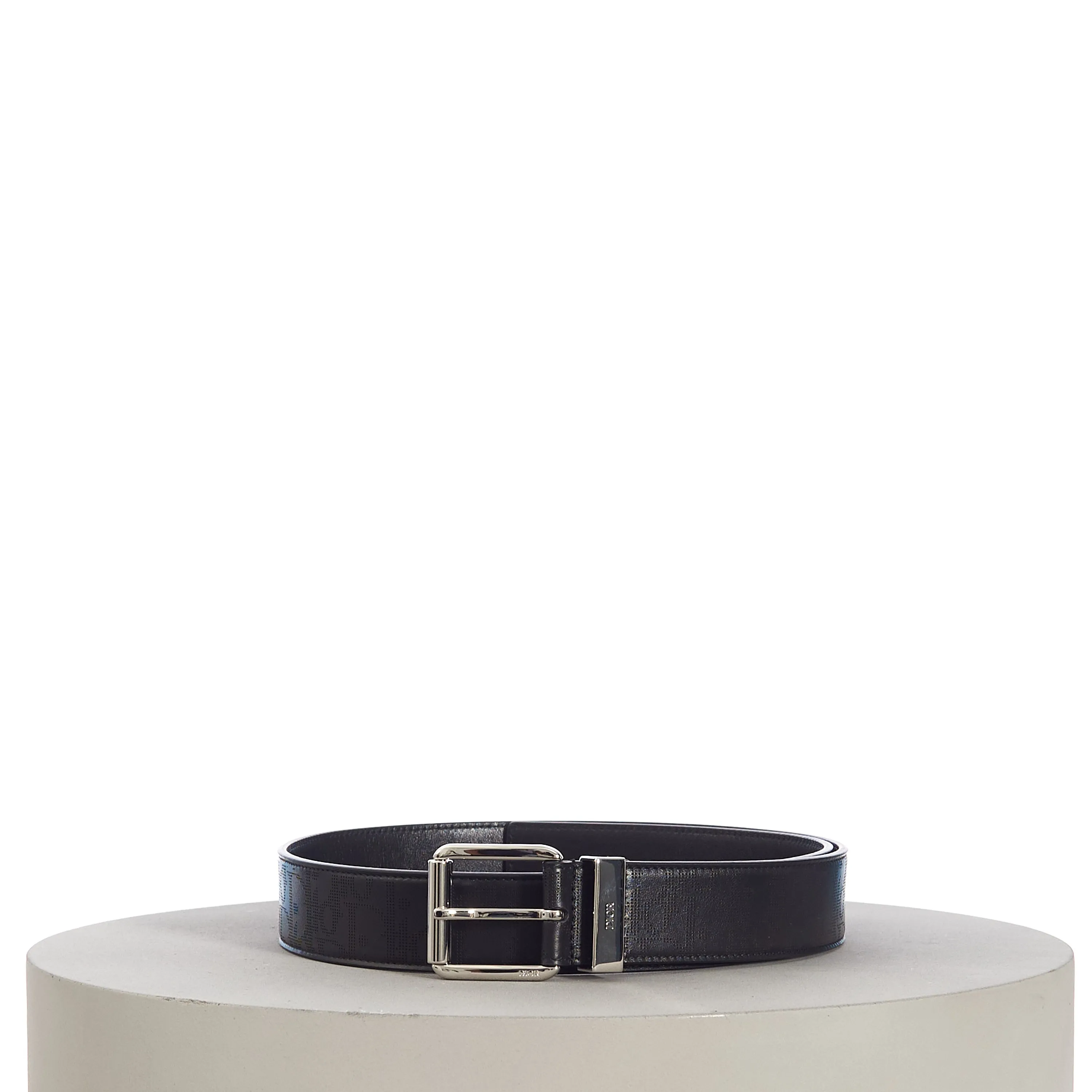 35MM Belt In Black Dior Oblique Galaxy Leather