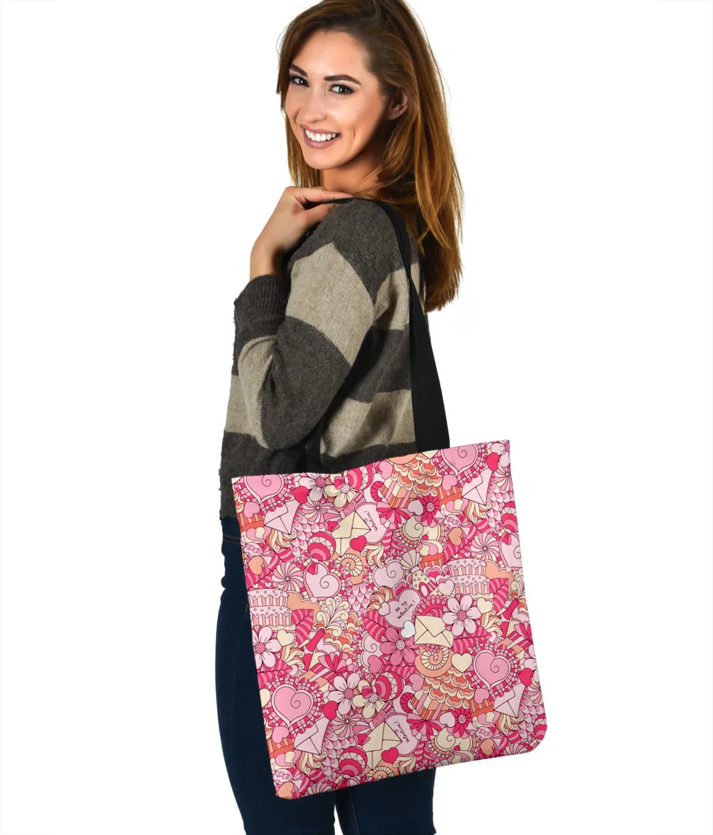 Abstract Valentines Day Cloth Tote Bag