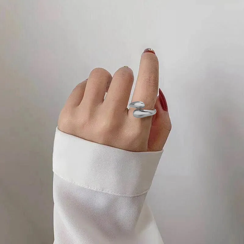 Adjustable Droplet Minimalist Ring