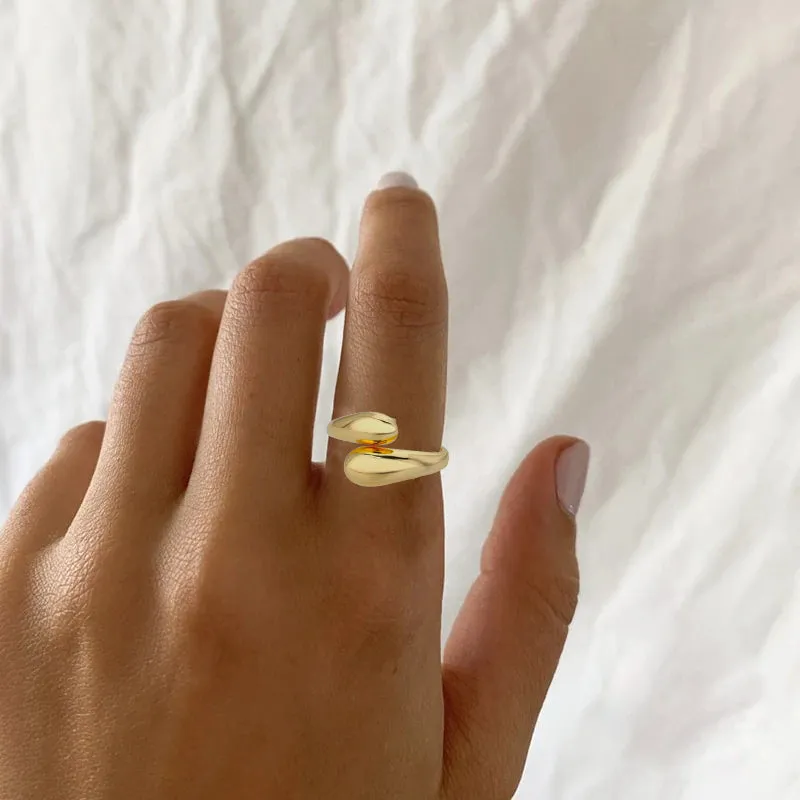 Adjustable Droplet Minimalist Ring