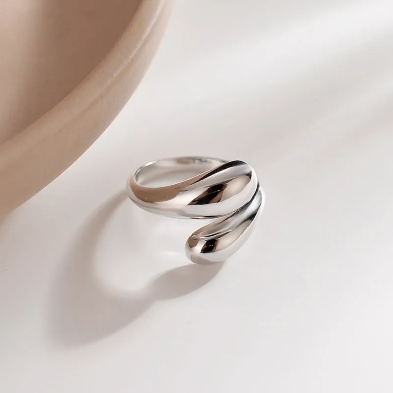 Adjustable Droplet Minimalist Ring