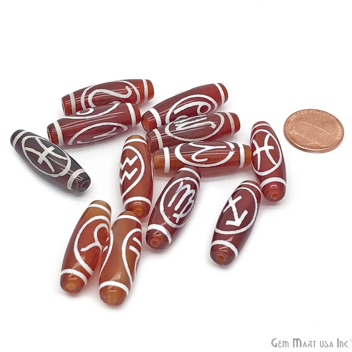 Agate DZI Beads Set of 12pc (Pick Your Color)