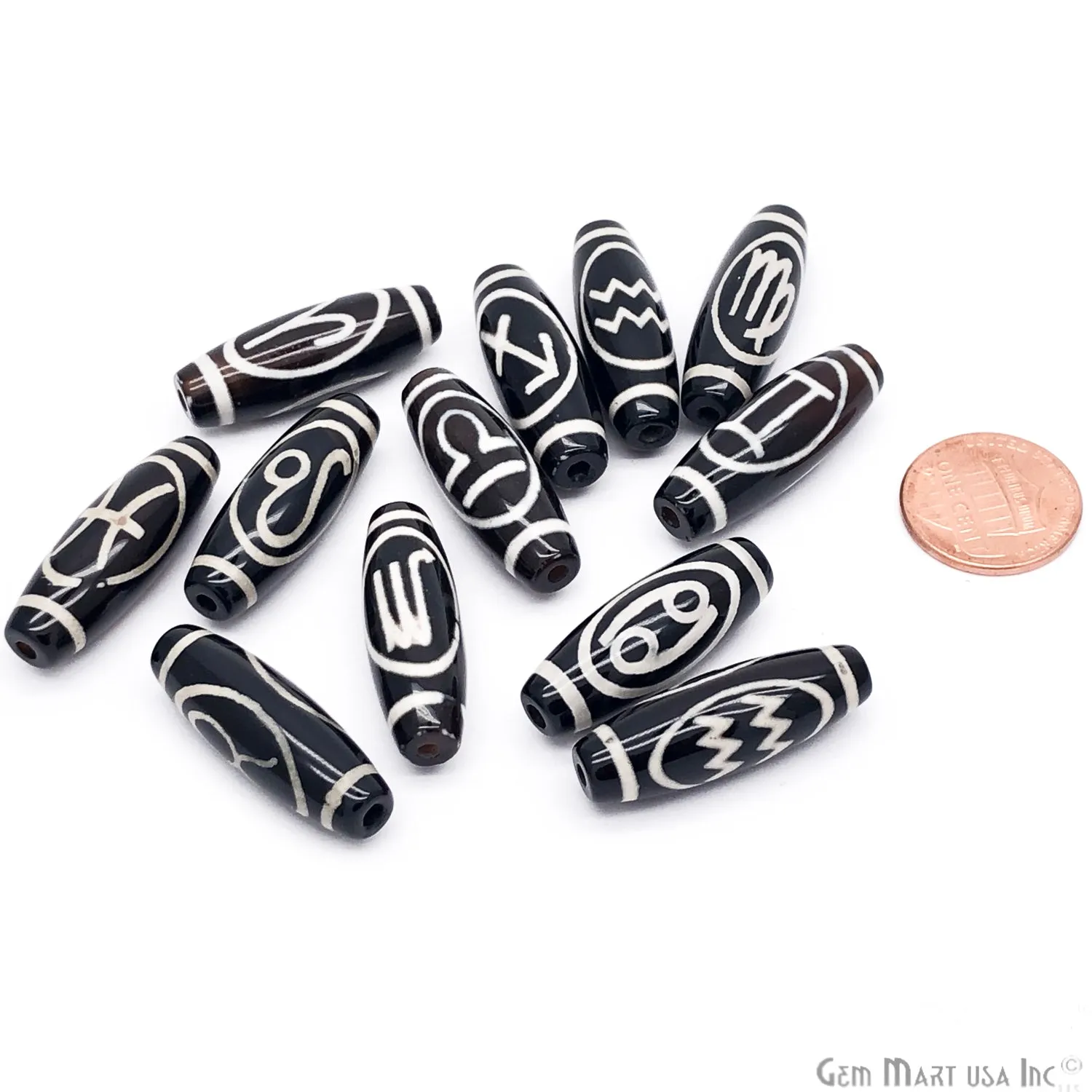 Agate DZI Beads Set of 12pc (Pick Your Color)