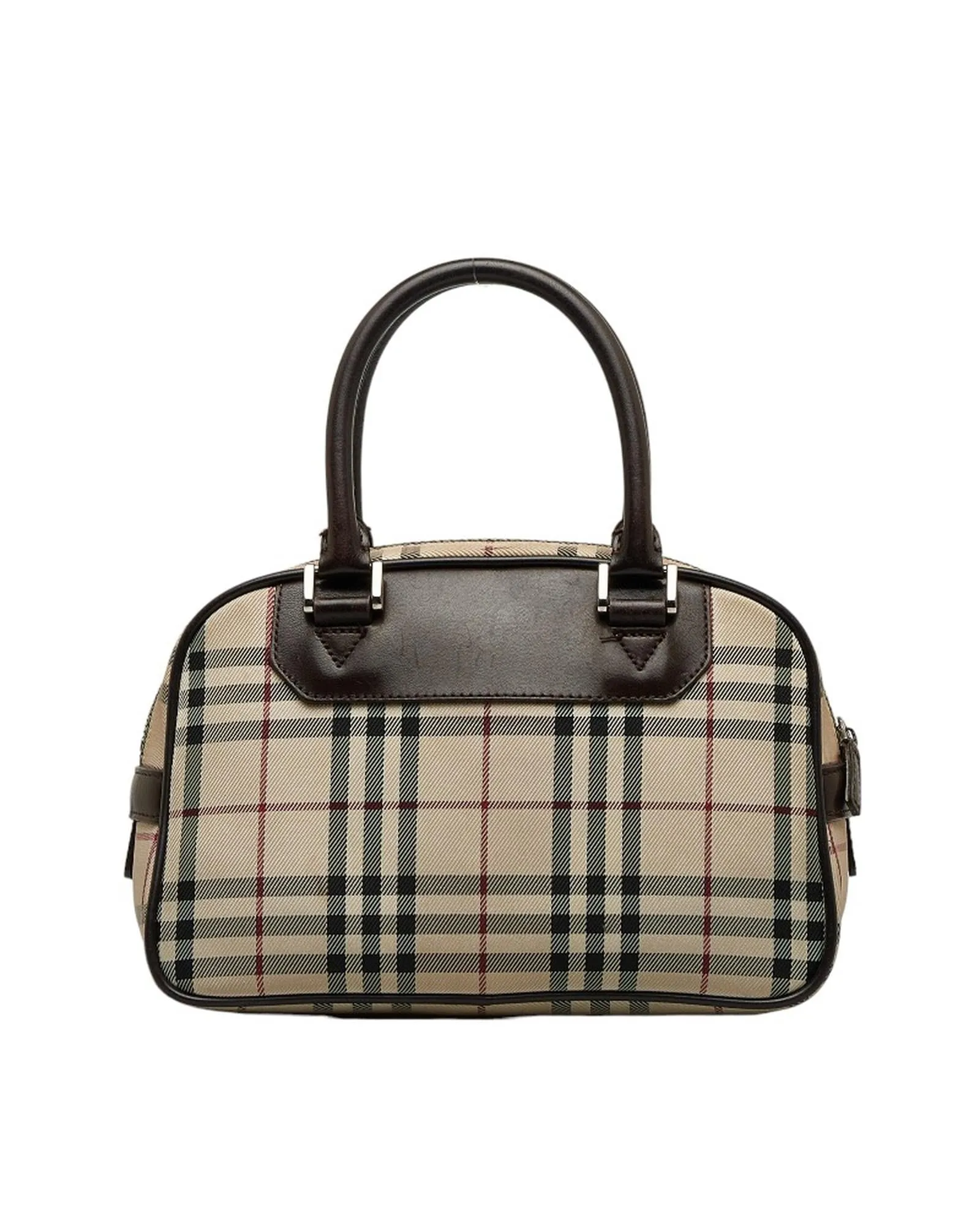 Authentic Burberry Nova Check Canvas Leather Handbag