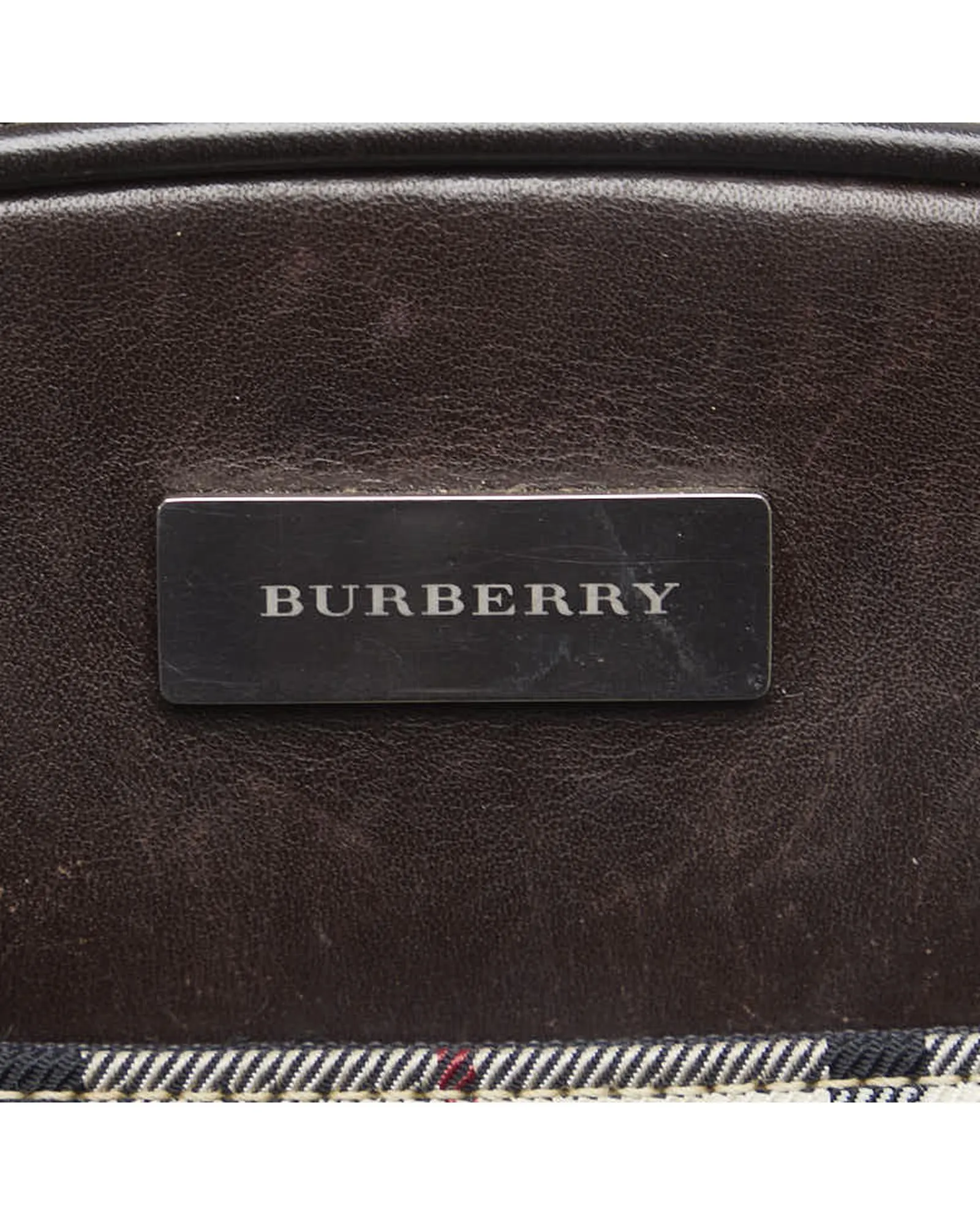 Authentic Burberry Nova Check Canvas Leather Handbag