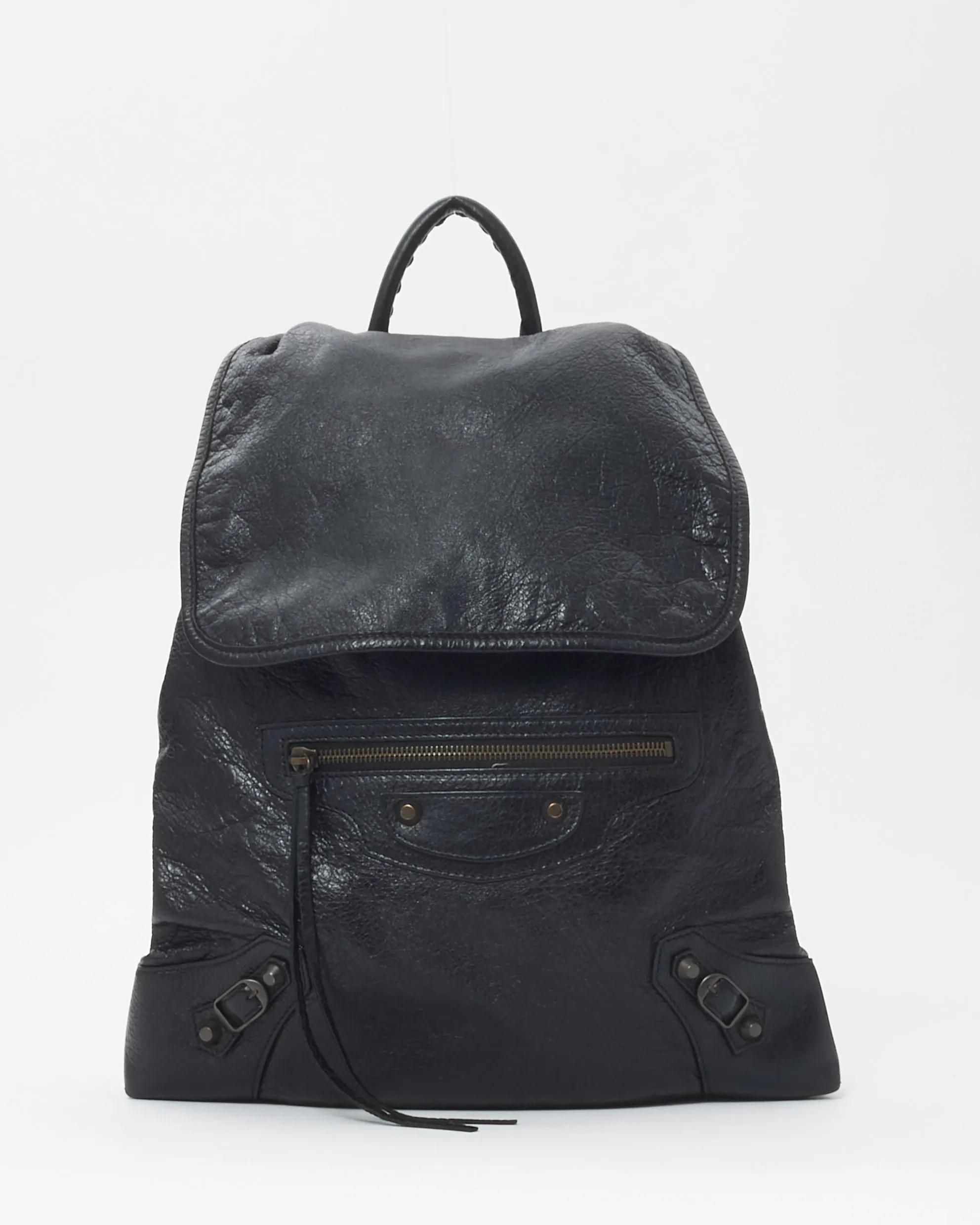 Balenciaga Black Leather Classic Traveller City Backpack