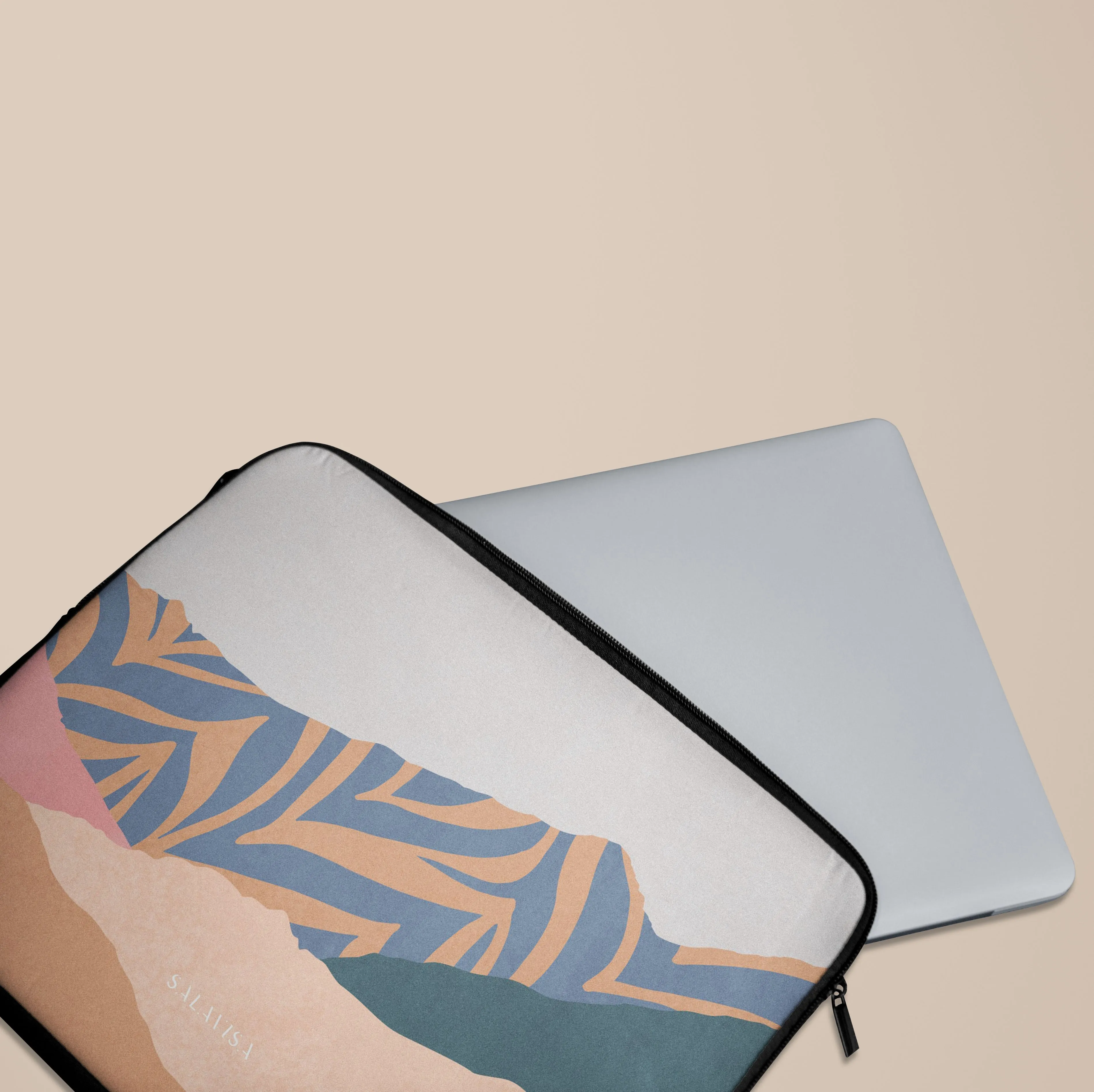 Beige Blissful Laptop Sleeve