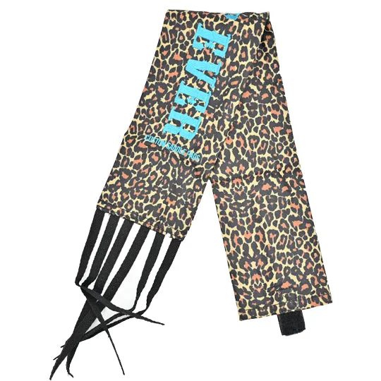 Best Ever Velcro Tail Bag- Leopard with Turquoise Letters