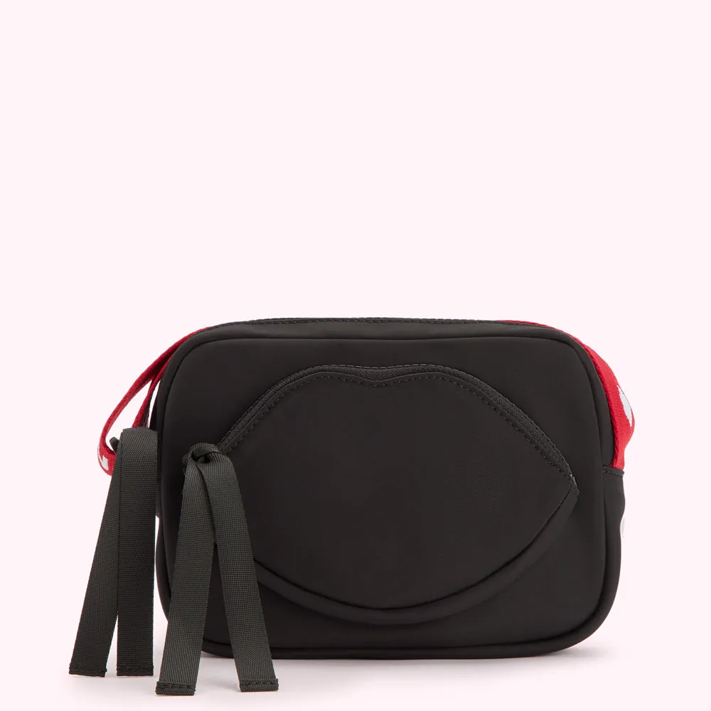 BLACK MULTI PAM CROSSBODY BAG