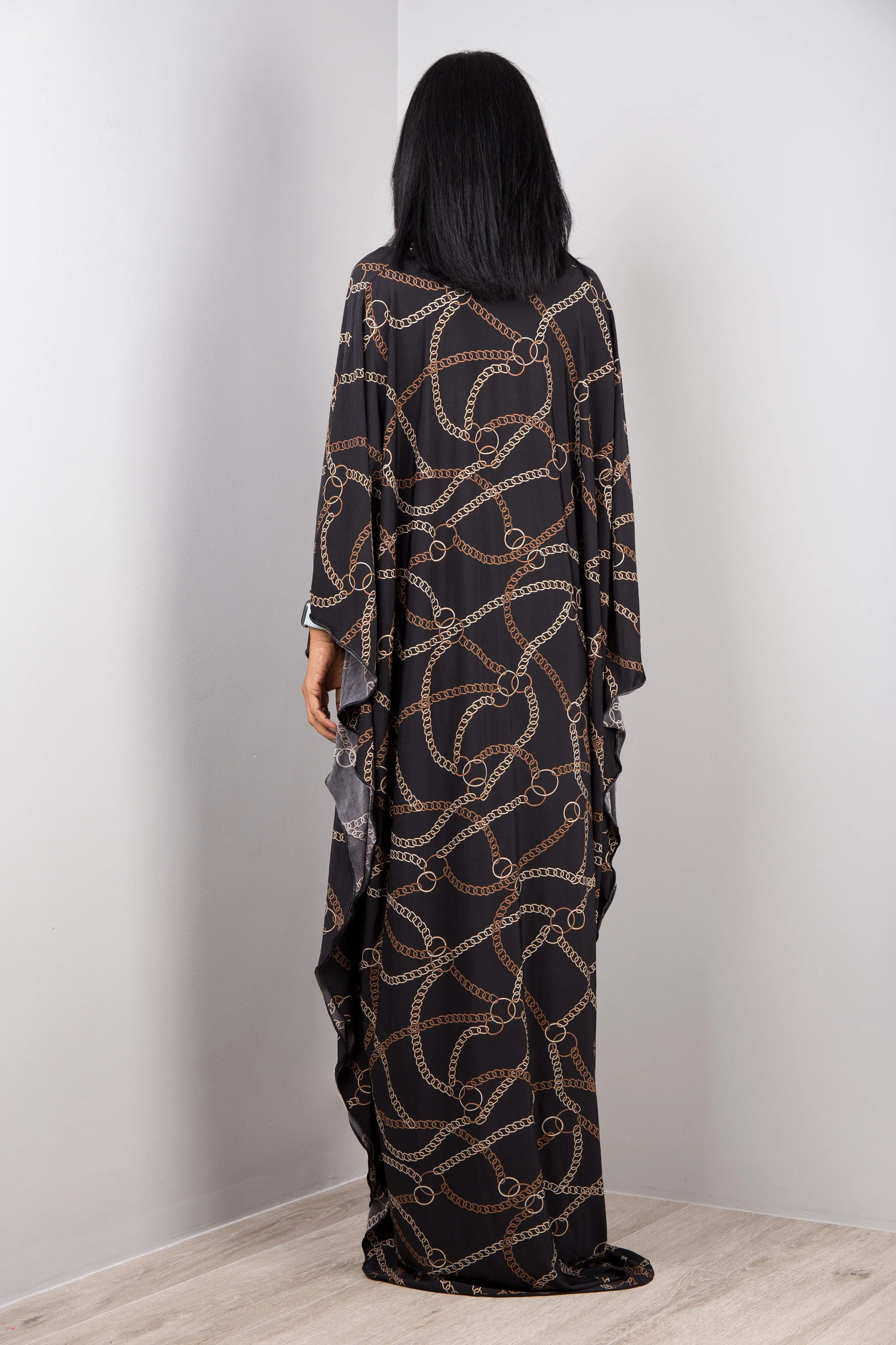 Boho Black Kaftan Dress