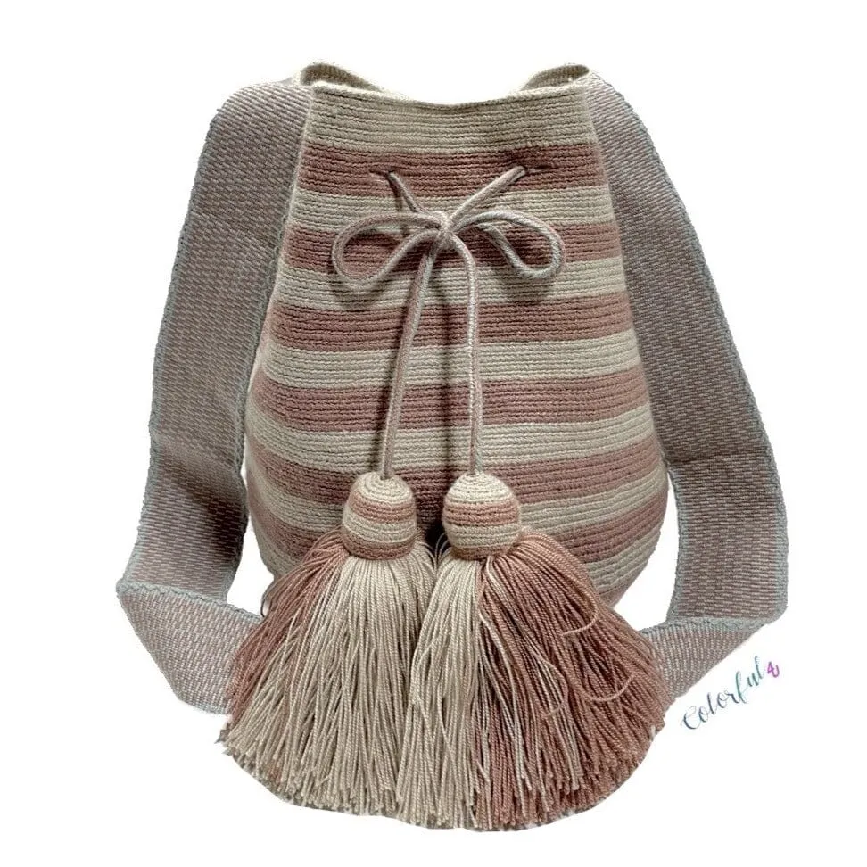 Boho Sands Striped Crochet Bags | Neutral Tones