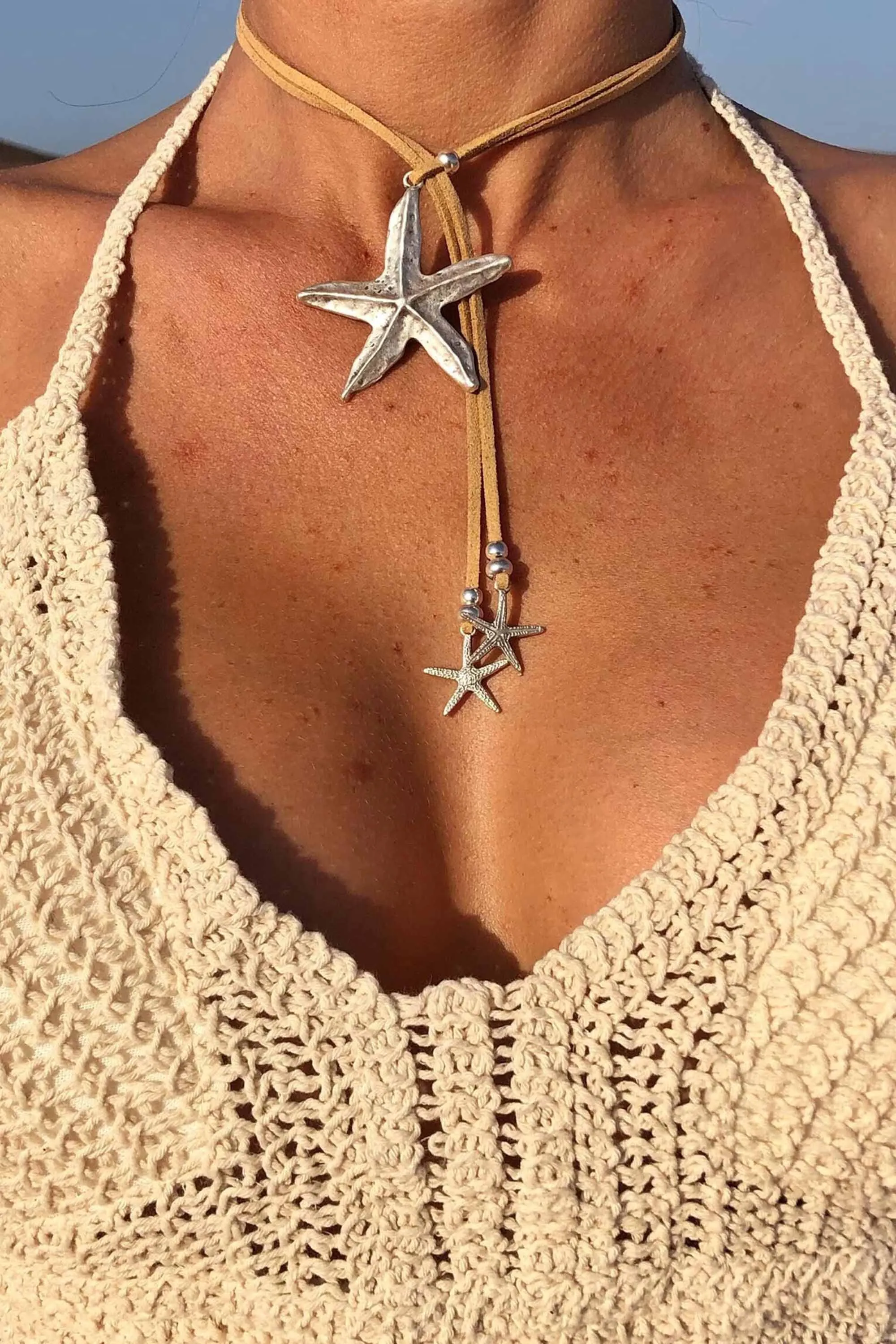 Boho Starfish Alloy Lariat Pendant