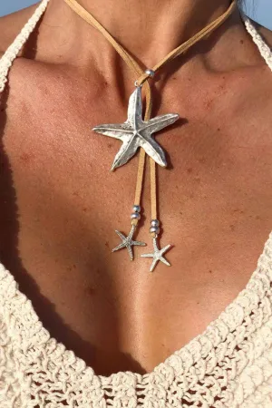 Boho Starfish Alloy Lariat Pendant