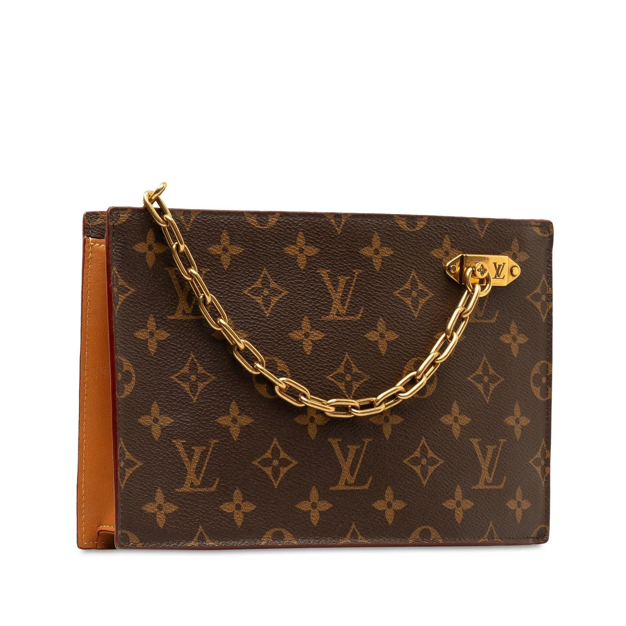 Brown Louis Vuitton Monogram Legacy Chain Clutch