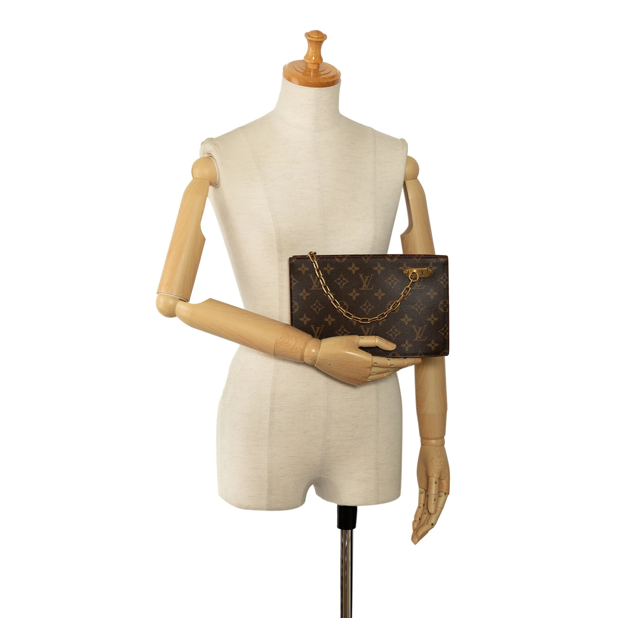 Brown Louis Vuitton Monogram Legacy Chain Clutch