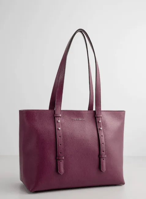 BURGUNDY LEATHER HANDBAG