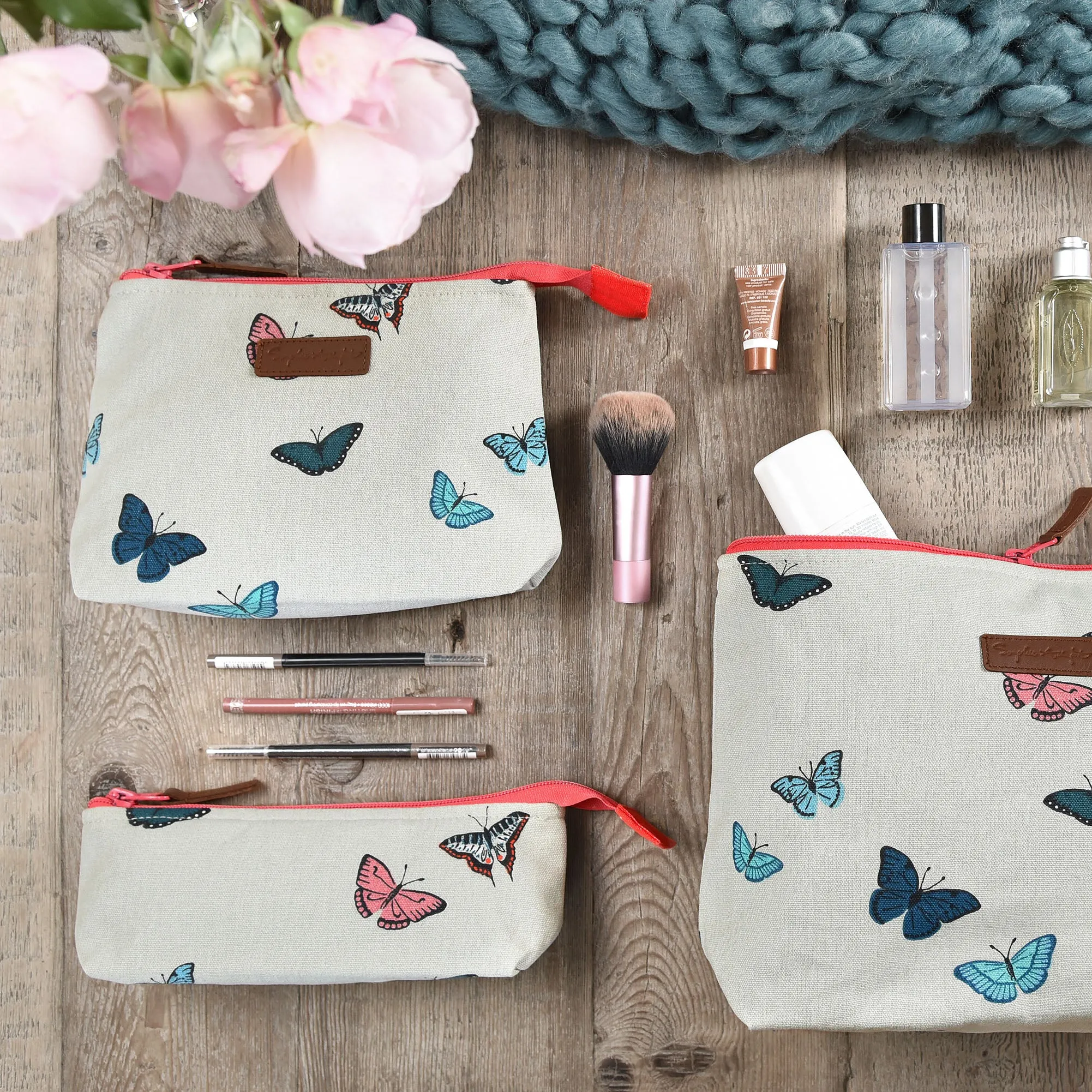 Butterflies Canvas Makeup Bag