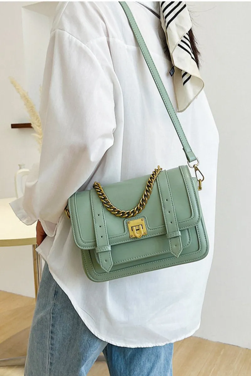 CHAIN POINT SATCHEL CROSS BODY BAG