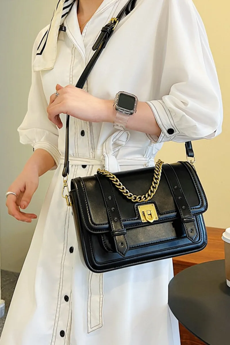 CHAIN POINT SATCHEL CROSS BODY BAG