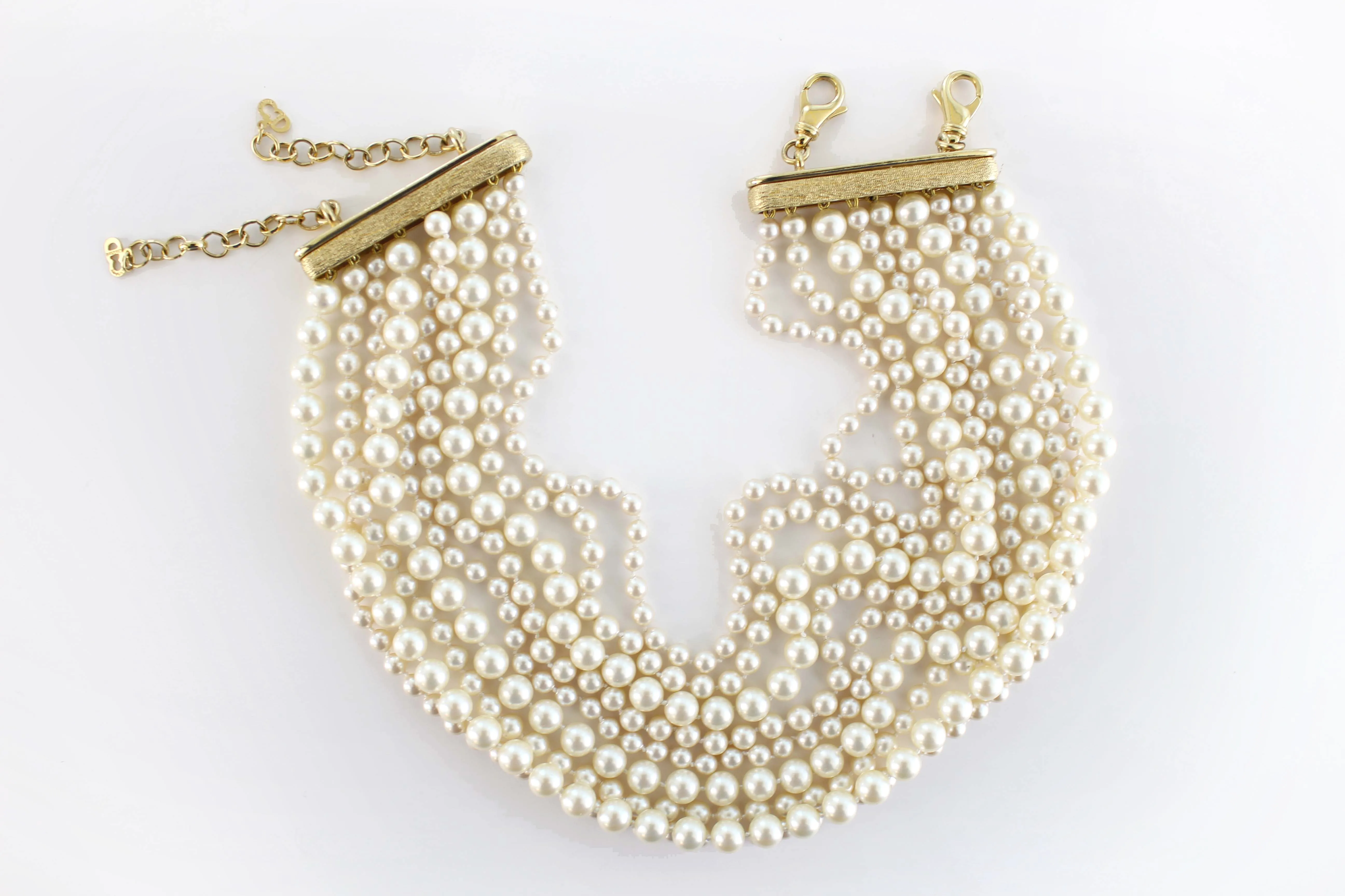 CHRISTIAN DIOR multi strand pearl necklace