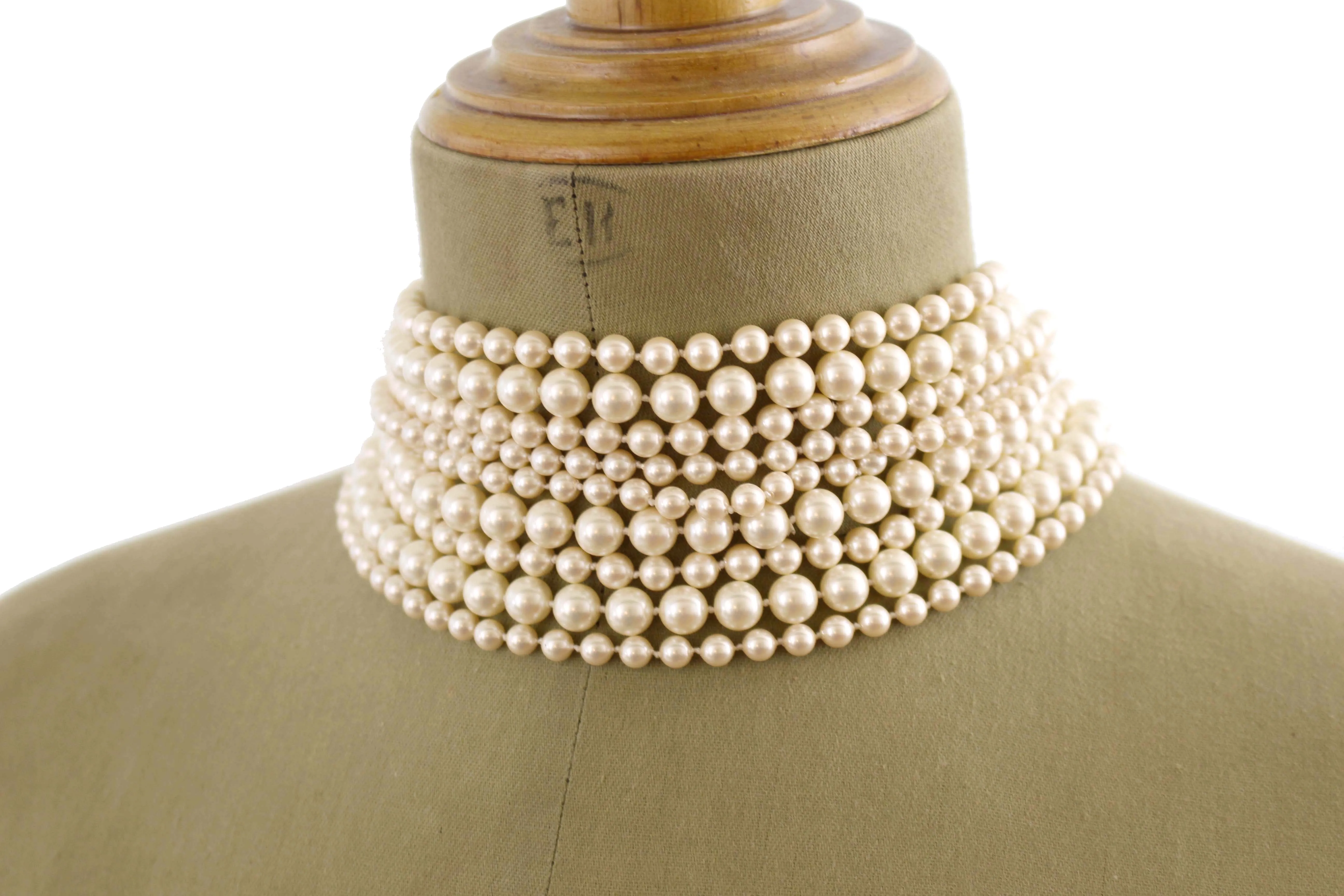 CHRISTIAN DIOR multi strand pearl necklace