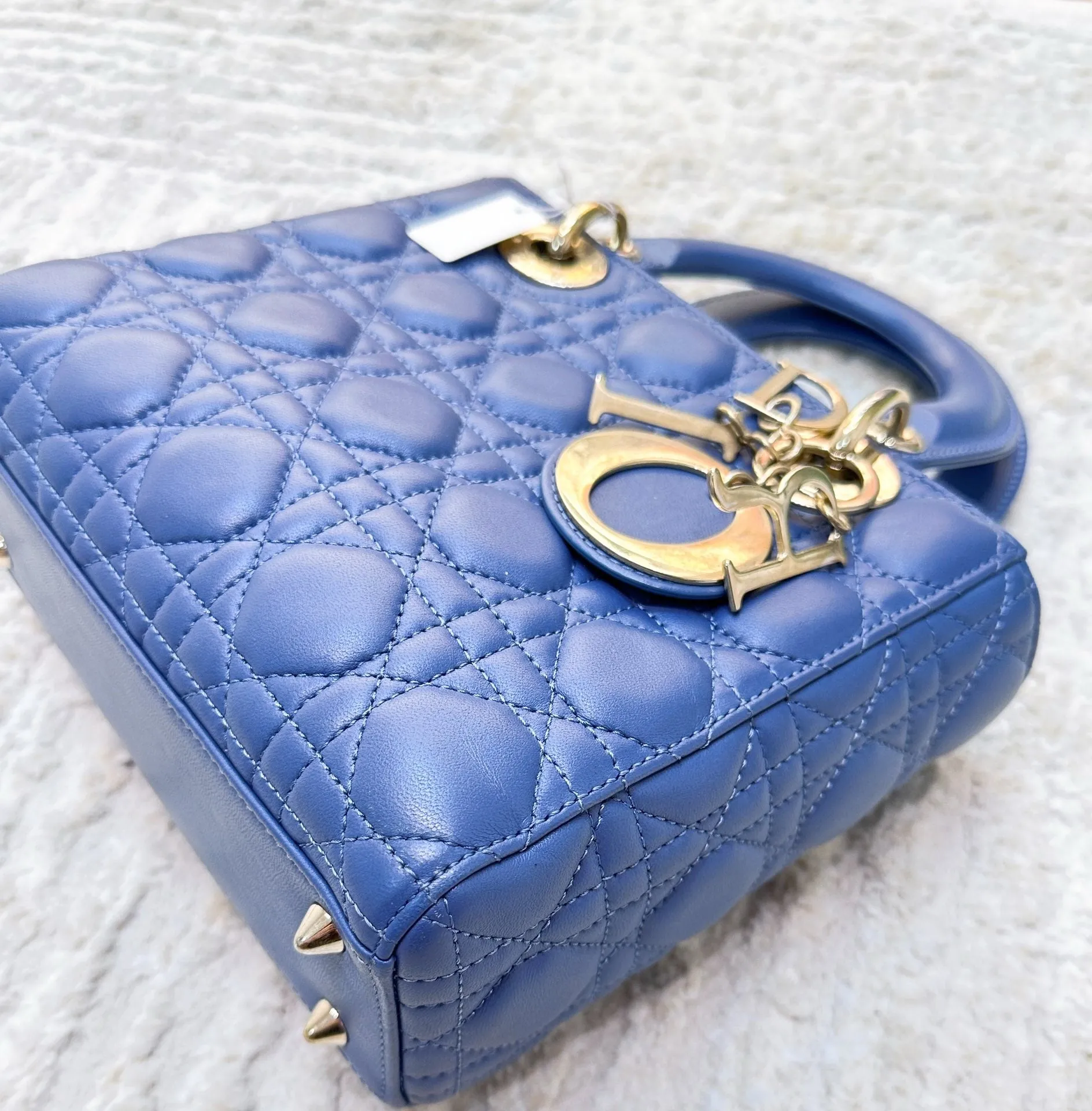 Christian Dior My ABCDior Lady Dior Blue Lambskin Gold Hardware