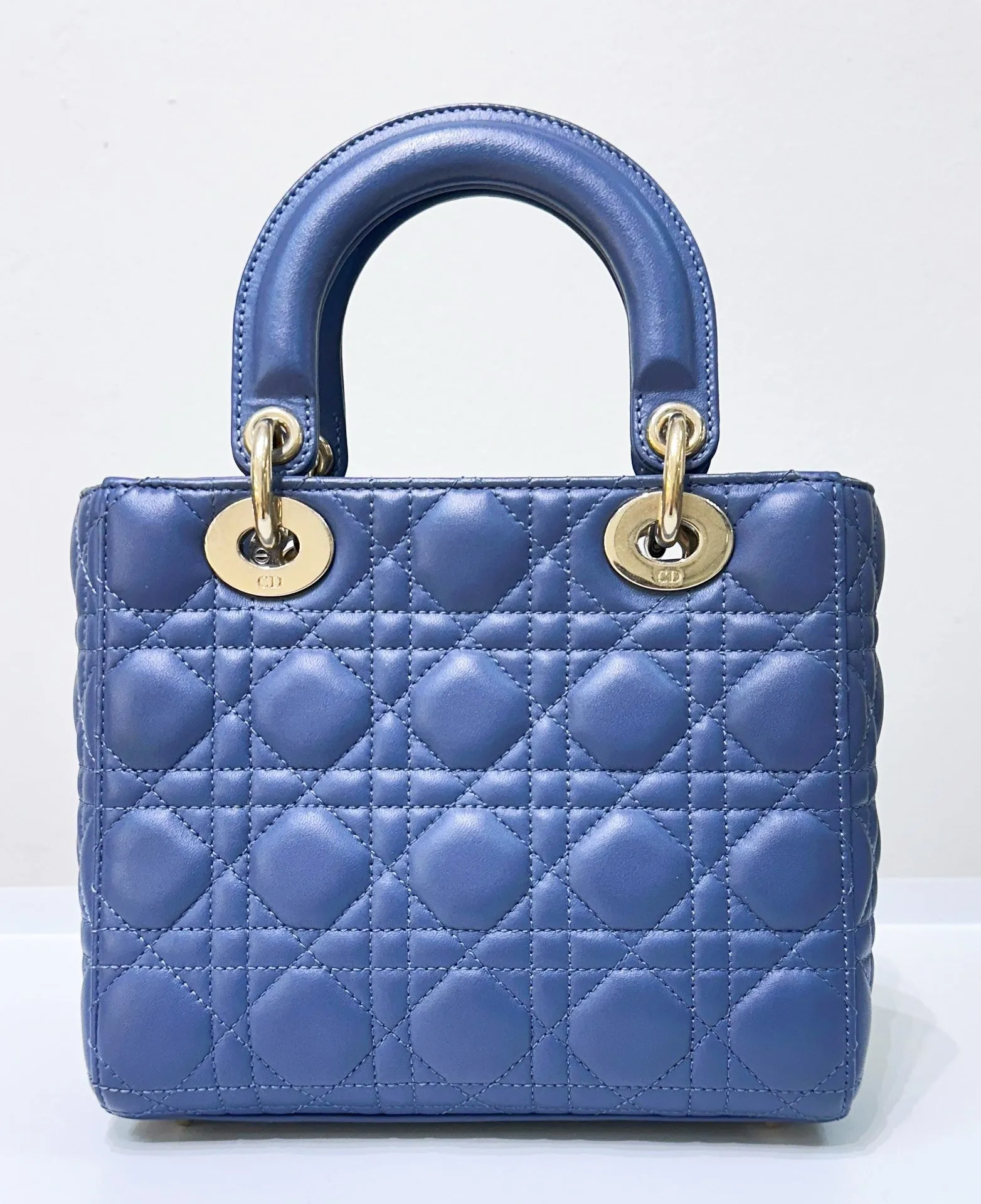 Christian Dior My ABCDior Lady Dior Blue Lambskin Gold Hardware