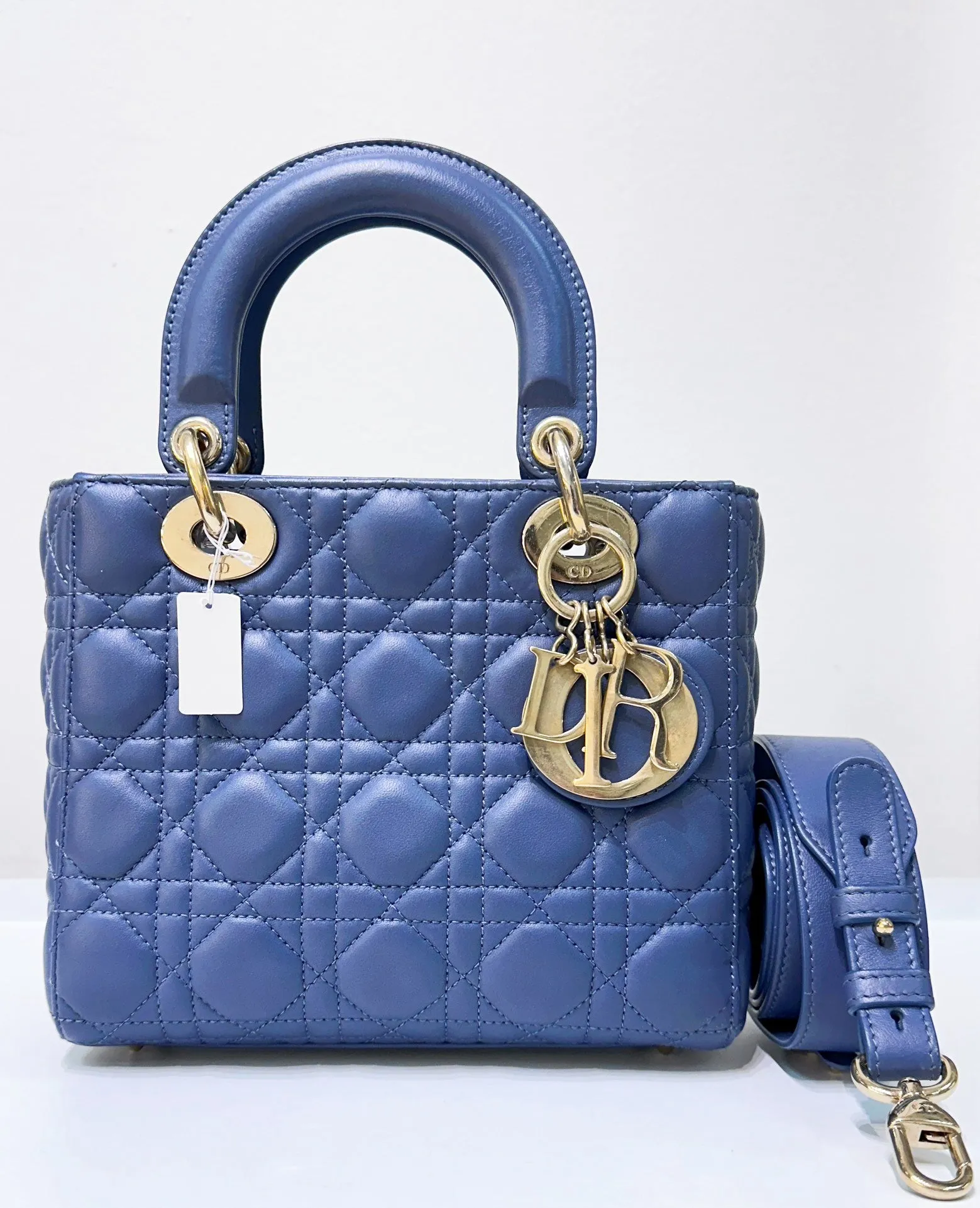 Christian Dior My ABCDior Lady Dior Blue Lambskin Gold Hardware