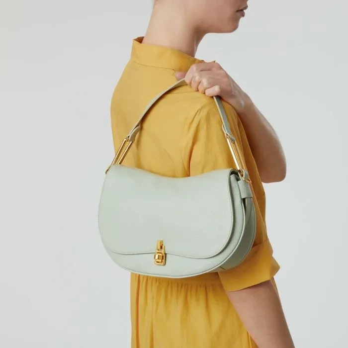 COCCINELLE MAGIE  LEATHER HANDBAG IN CELADON GREEN