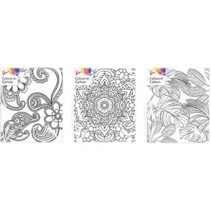 Colour In Canvas Single Assorted - Blank Canvas Creative Colouring DIY Art Project Kids Craft Supply