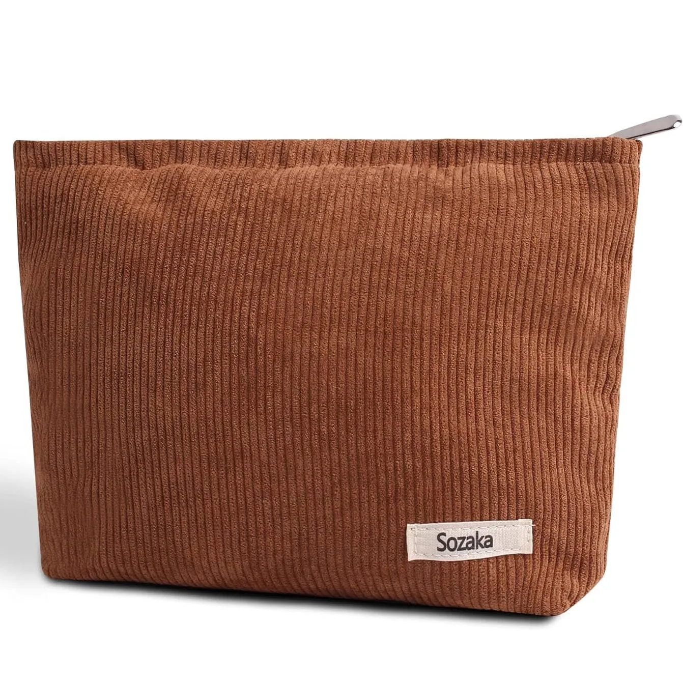 Corduroy Travel Makeup Bag, Large Capacity Travel Wash Bag