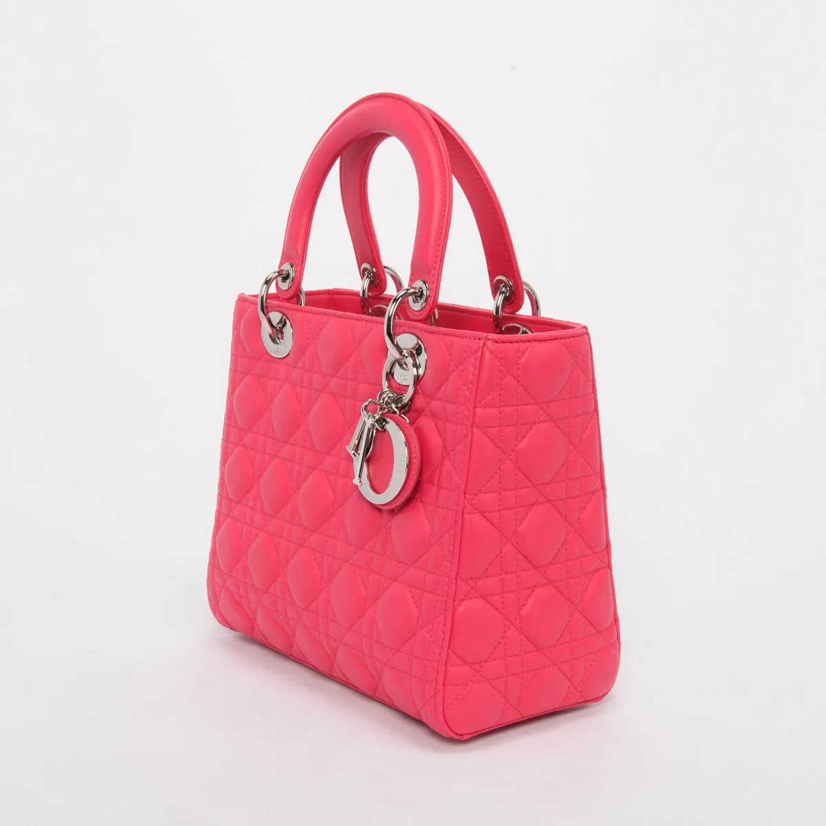 Dior Hot Pink Cannage Lambskin Medium Lady Dior Bag