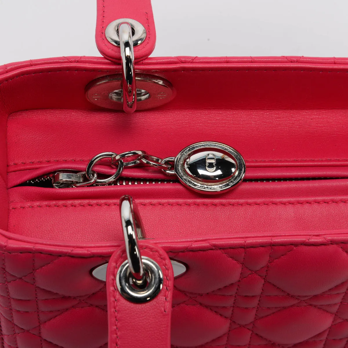 Dior Hot Pink Cannage Lambskin Medium Lady Dior Bag