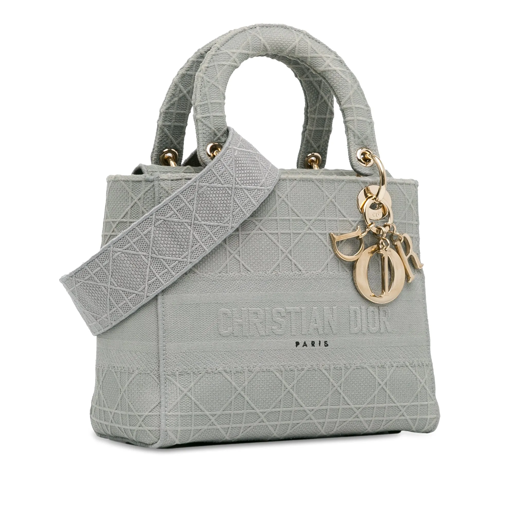 Dior Lady D-Lite Medium Grey Cannage Canvas