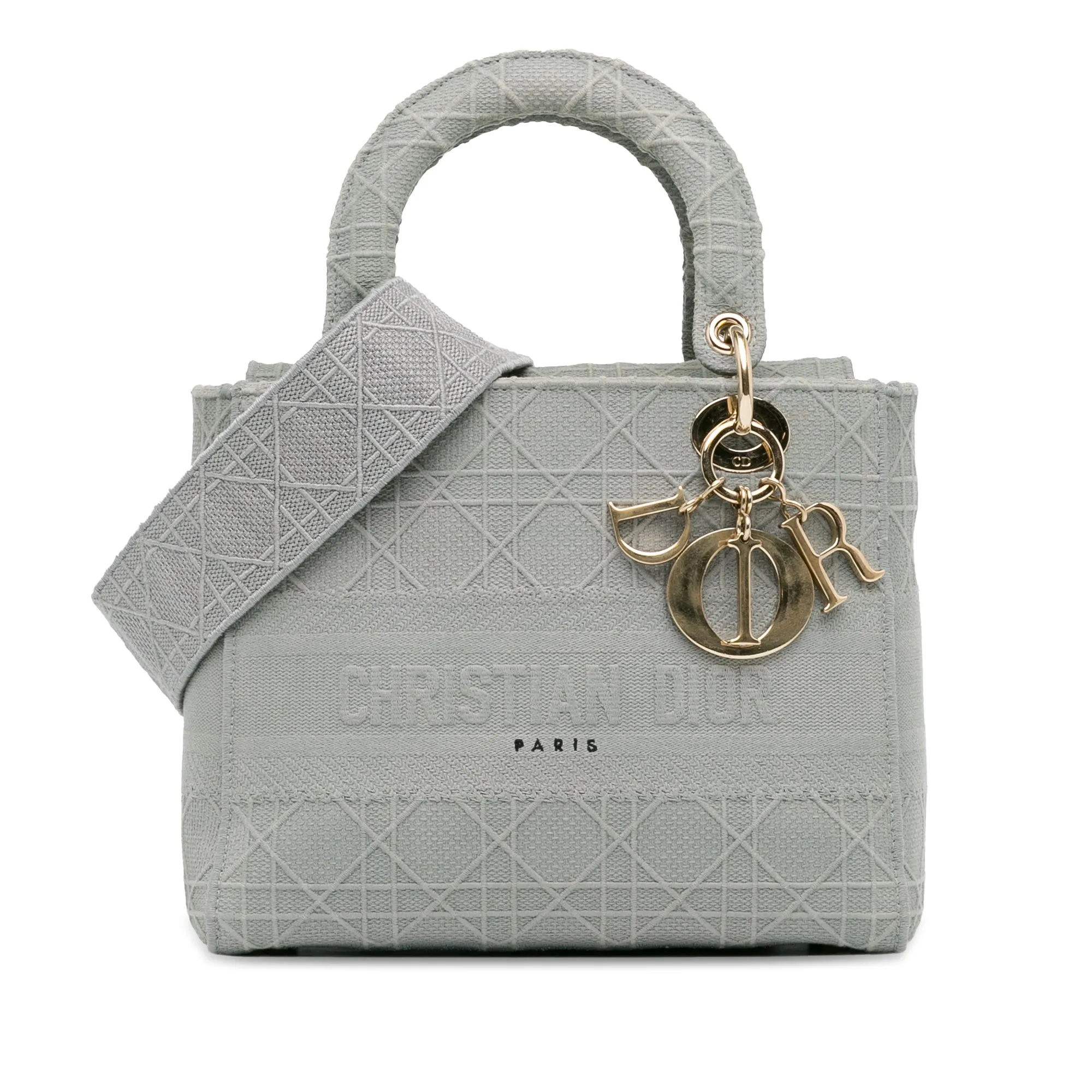 Dior Lady D-Lite Medium Grey Cannage Canvas