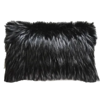 Ebony Plume Faux Fur Cushions