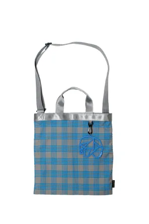 ELEPH ANDY TOTE CHECK PLEAT - M : Grey/Blue