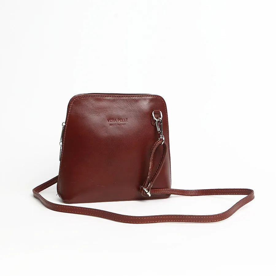 Genuine Leather Small Shoulder Bag in Tan