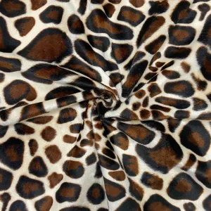 Giraffe Print on Cream Velboa Fabric