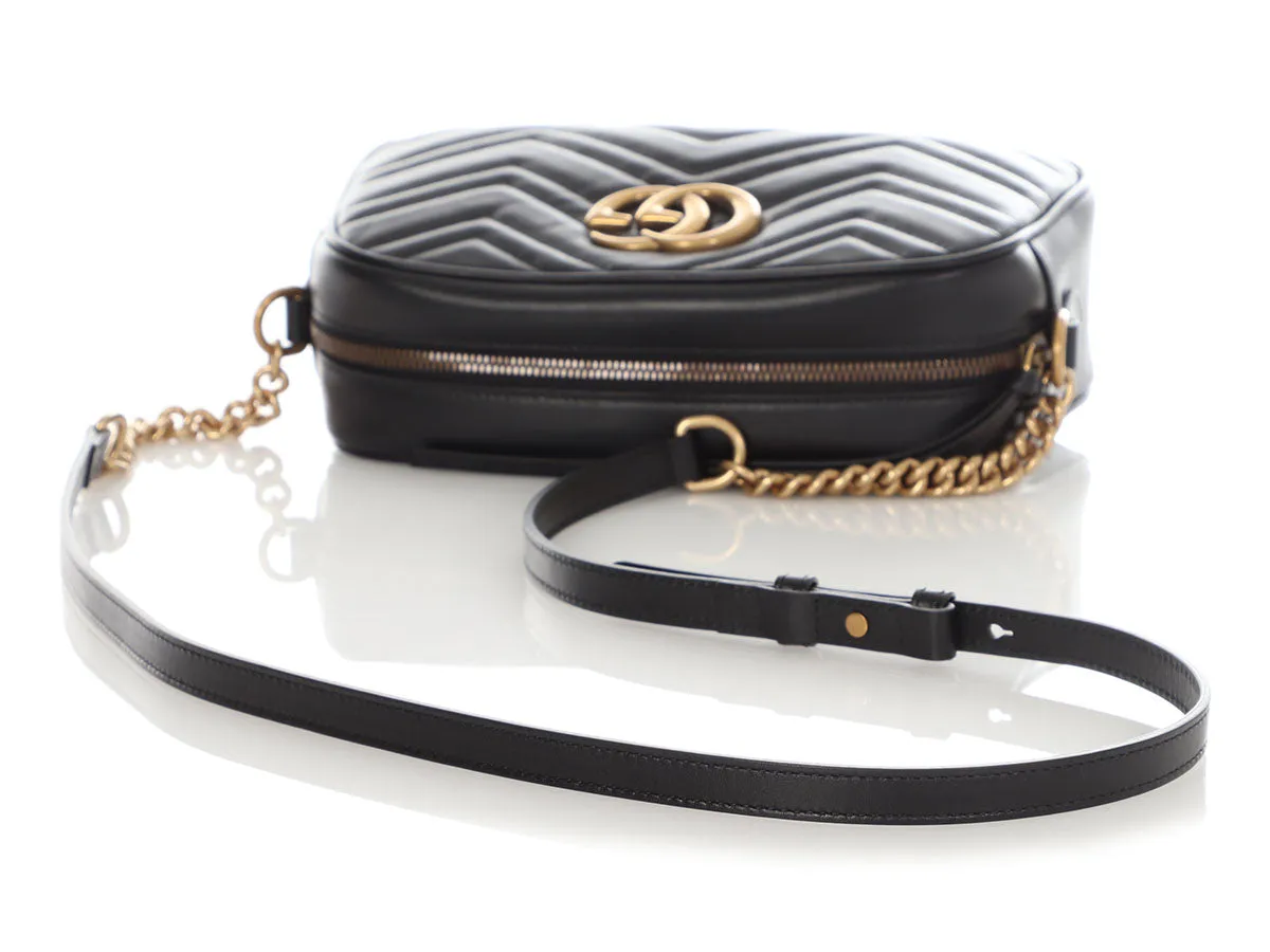 Gucci Small Black GG Marmont Shoulder Bag