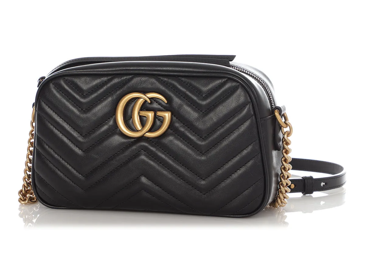 Gucci Small Black GG Marmont Shoulder Bag