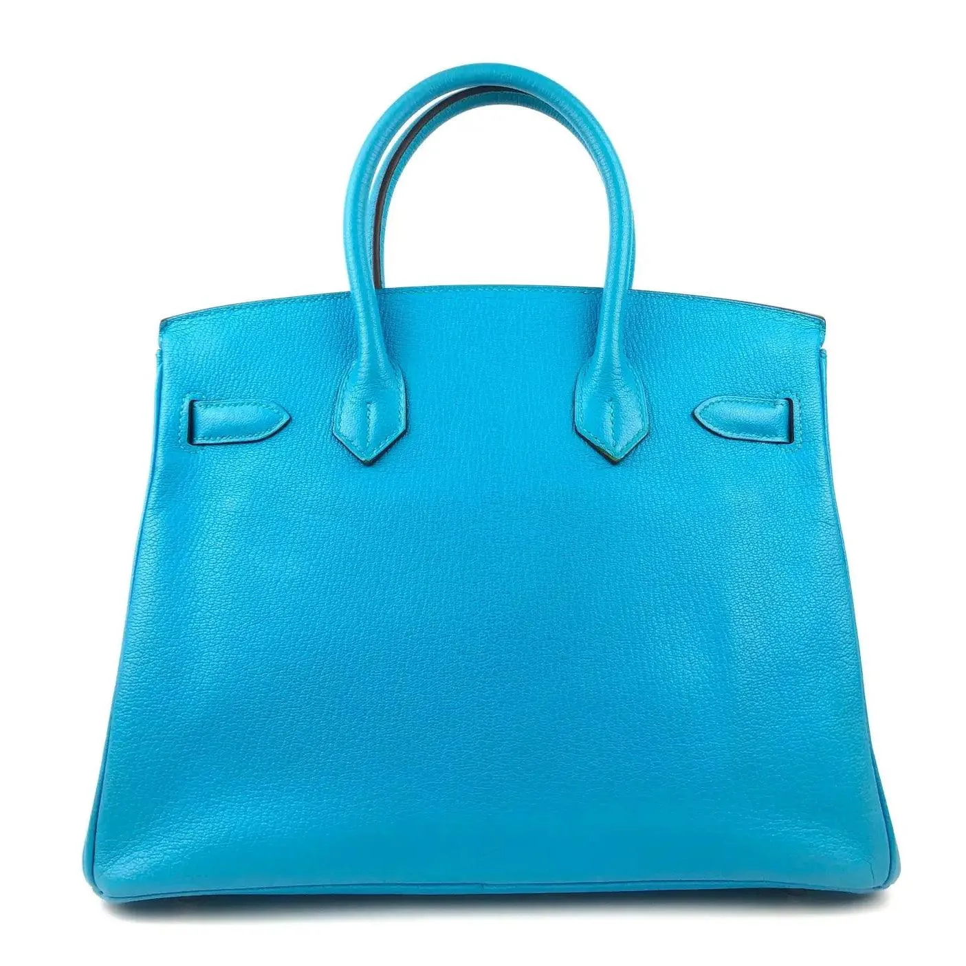 HERMES Birkin 30 Blue Aztec Chèvre Leather Bag