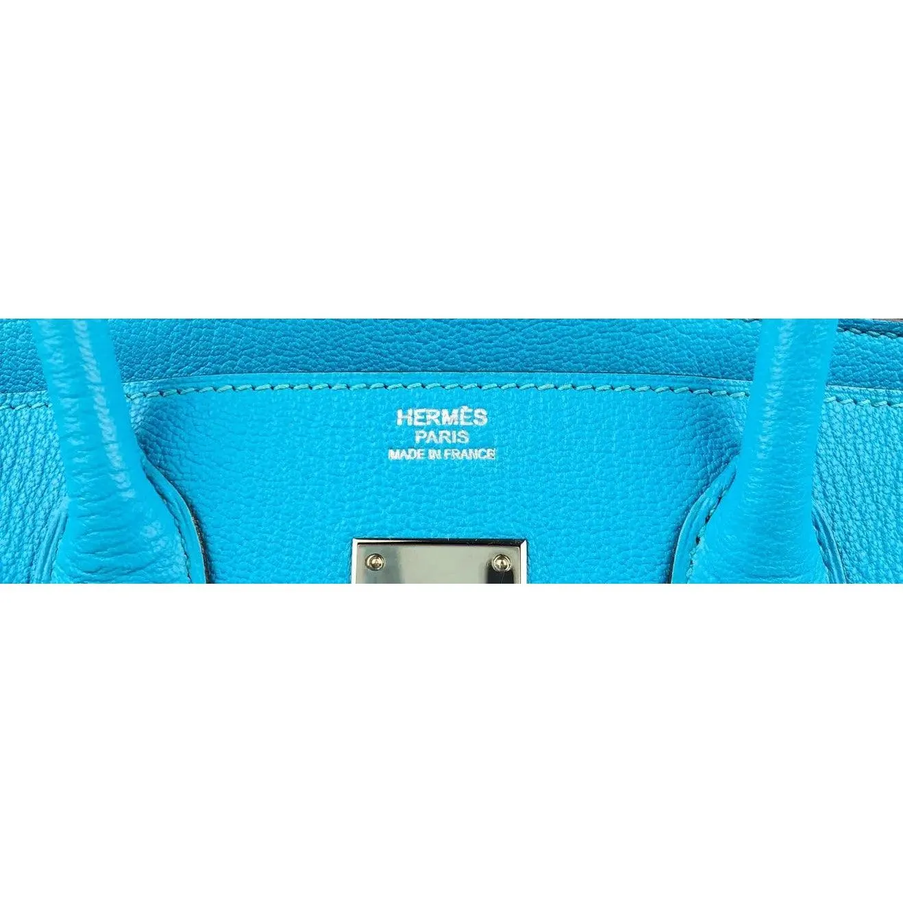 HERMES Birkin 30 Blue Aztec Chèvre Leather Bag