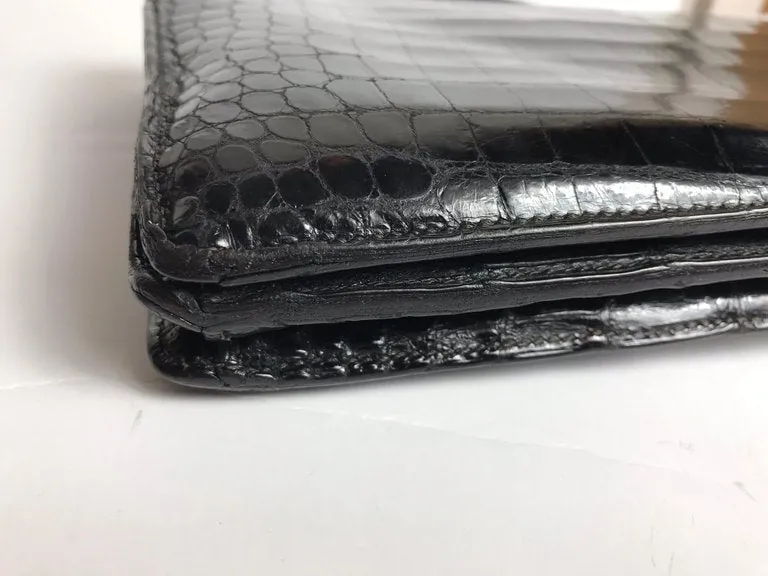 HERMES Black Crocodile Sac Ring bag