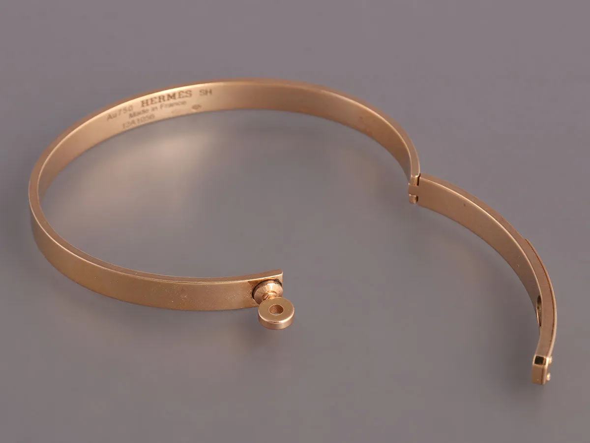 Hermès 18K Rose Gold and Diamond Kelly Bracelet